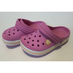 CROCS Crocband - Children's Pink Slip-On Sandals Shoes Clogs - Size C8